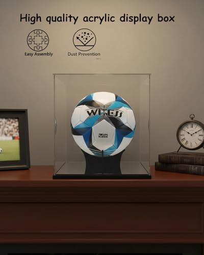 Soccer Ball Display Case Full Size,Acrylic Display Case for Soccer Ball Collectibles,Clear Storage for Soccer Ball Volleyball Collectible Sports Memorabilia Case (10x10x10.2inch) - size: Soccer Ball Display Case