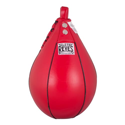 CLETO REYES Platform Leather Punching Speed Bag for Boxing, MMA, Muay Thai, Training Equipment, Classic Red, Small