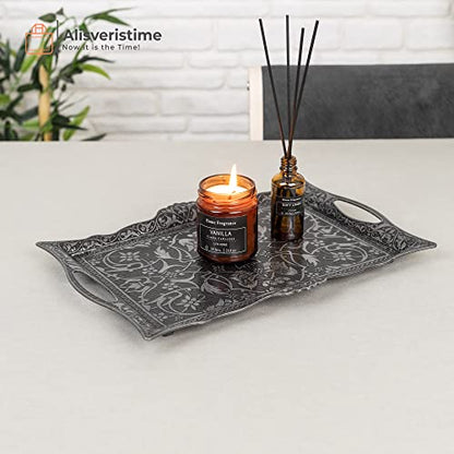 Alisveristime Big Square Zamac Serving Tray, 14.5 x 9.85 in (Black) - color: Black