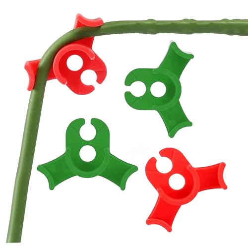 Booge 40 Pcs Low Stress Training Clips, 90 Degrees Plant Trainer Bud Plant Bender Plant Training Clips Bud Bender for Plant Gardening - Red and Green - color: 40 Pcs Red and Green