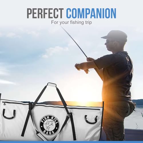 Flat PVC Tarpaulin Insulated Fish Cooler Kill Bag - Waterproof Fishing Cooler Bag with Easy Grip Carry Handles - Portable Soft Cooler - 3 Sizes - size: 180 Quarts 60" x 24"
