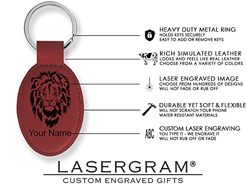 LaserGram Oval Keychain, Allah 1, Personalized Engraving Included (Burgundy) - color: Burgundy