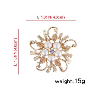 COLORFUL BLING 우아한 모조 진주 꽃 크리스탈 브로치 핀 웨딩 신부 패션 주얼리 - color: D 스타일