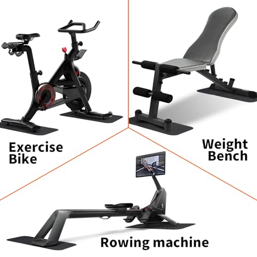 2-Pack Bike & Rowing Machine Mat for Carpet & Hardwood Floors, Compatible with Peloton/Yosuda, Anti-Slip Floor Protector Pad, Noise & Vibration Dampening - size: 23.6"L x 11.8"W x 0.24"Th
