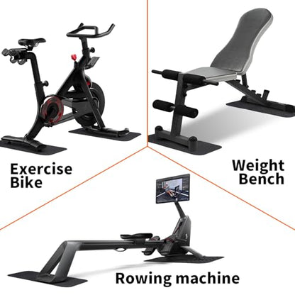 2-Pack Bike & Rowing Machine Mat for Carpet & Hardwood Floors, Compatible with Peloton/Yosuda, Anti-Slip Floor Protector Pad, Noise & Vibration Dampening - size: 23.6"L x 11.8"W x 0.24"Th