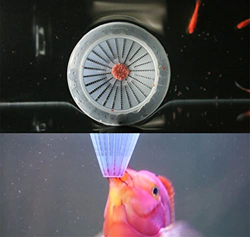 alfyng 8pcs Aquarium Red Worm Cone Feeder, Bloodworm Cone Feeder, Shrimp Fish Food Feeding Plastic Cup with Suckers for Fish Tank (2.64 x 2.64 inch)
