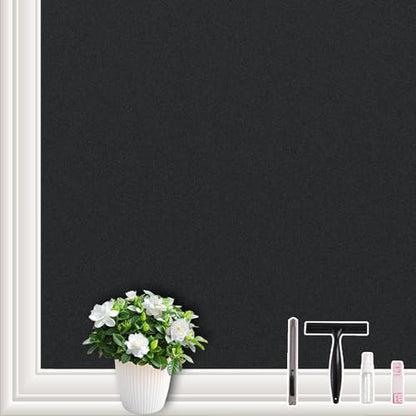 NINETREX Blackout Window Privacy Film,Darkening Window Tint Black Opaque Covering 100% Light Blocking Static Cling Sticker for High Privacy,（17.5 x 78.7inch,Black） - color: ['Blackout'], size: 17.5" x 78.7" (44.5 x 200 cm)