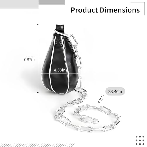 Pro Boxing Double End Speed Ball with Adjustable Chain, Pu Leather Reflex Punching Bag, and Striking Ball for MMA Hand-Eye Speed Training