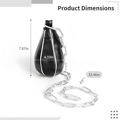 Pro Boxing Double End Speed Ball with Adjustable Chain, Pu Leather Reflex Punching Bag, and Striking Ball for MMA Hand-Eye Speed Training