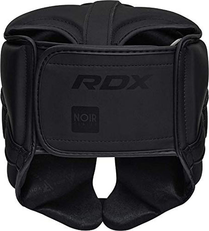 RDX Boxing Headgear Sparring Grappling, Maya Hide Leather, Head Gear for MMA Muay Thai Kickboxing Training, Multi Layered Padding, Taekwondo Martial Arts BJJ Wrestling Karate, Black