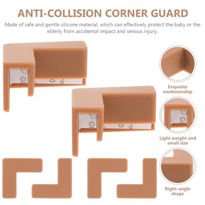 minkissy Silicone Corner Protectors for Fish Tank and Furniture, Medium Brown Soft Anti-Collision Guards, Safety Edge Bumpers, 6pcs for Aquarium and Desk Corners