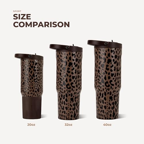 HydroJug Sport 40 oz Insulated Stainless Steel Water Bottle, Brown Leopard - color: Brown Leopard, size: 40 Ounces