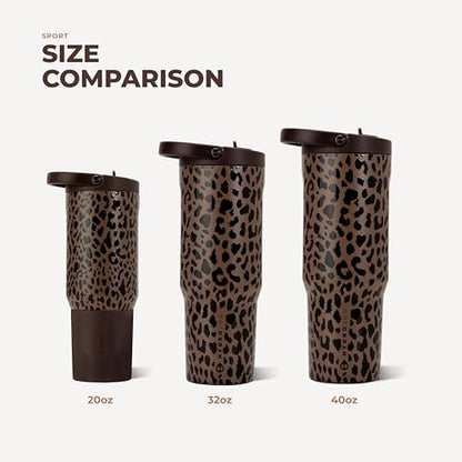 HydroJug Sport 40 oz Insulated Stainless Steel Water Bottle, Brown Leopard - color: Brown Leopard, size: 40 Ounces