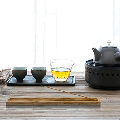 2 Pieces Natural Bamboo Incense Stick Holder Home Incent Burner with Ash Catcher