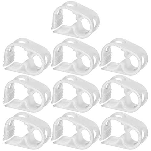 M METERXITY 10-Pack Adjustable Plastic Tubing Clamps 1/4-1/2 Inch Water Flow Control Tube Clip Adjustment Hose Pipe Clips for Beer Bottle/Plumbing/Instruments/Equipment [White] - color: White, size: No