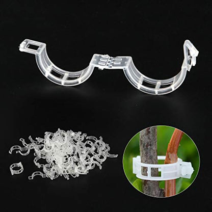 Spencer 200 Pcs Plant Support Clips - 100 Pcs Tomato Vine Clips (1.18” Inner Diameter) and 100 Pcs Plant Bender (1.57” in Length) for Garden Plants Fruits Vegetables - size: 100 Pcs + 100 Pcs