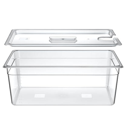 Large Sous Vide Container with Lid, 26 Qt, BPA-Free Clear Tub | BPA-free 26 Qt container with fitted lid reduces evaporation for batch cooking; fits Anova and most sous vide cookers. - color: Large Sous Vide Container-without accessories
