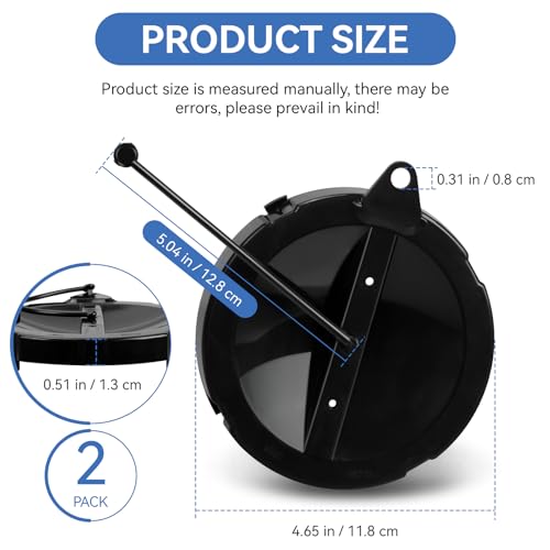 A040338BK Hose Carrier Cap/Strap for Valterra RV Sewer Hose Carrier | Replacement Storage Tube Holder Cover, End Caps with Strap Secure for Camper Waste Water Tank Vent Holder Black, 2 PCS
