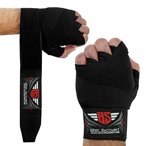 Boxing Hand Wraps 180" Wrist Bandages Fist Inner Gloves MMA,UFC, Muay Thai Pair - color: Black, size: 4.5m