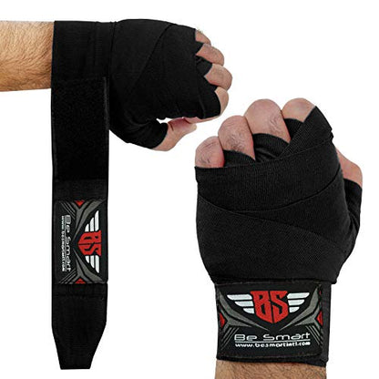 Boxing Hand Wraps 180" Wrist Bandages Fist Inner Gloves MMA,UFC, Muay Thai Pair - color: Black, size: 4.5m