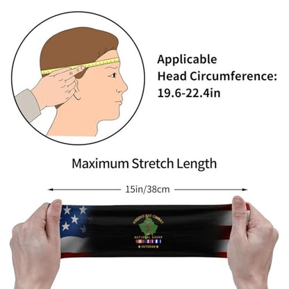 War Combat Veteran National Guard Sports Sweatband Headband, Moisture Wicking, Non-Slip, for Running, Workout17