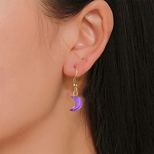 LiQunSweet 100 Pcs Moon Crescent Shape Crystal Glass Tiny Hanging Pendants with Gold Foil Charms Bulk Lot for Jewelry Making and DIY Craft Accessories - 16x11.5mm - color: Moon Glass Charms_16x11.5mm