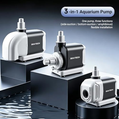 Fish Tank Water Pump - Multi-Purpose Fountain Water Pump | 3 adjustable nozzles, for submerged or land use, Ideal for fish tanks, gardening, and tabletop fountains. Low-noise 45W - size: 45w