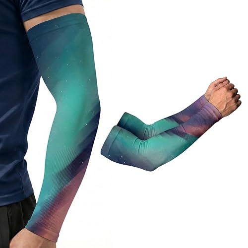ARMORAY Arm Sleeves for Men UV Protection Cooling SPF 50 Sun Sleeves Sports - color: Celestial Green