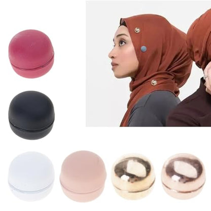 6 Pairs Hijab Fasteners Magnetic Hijab Scarf Clip Magnetic Buttons Magnet Brooch Collar Clip Cufflink - color: A