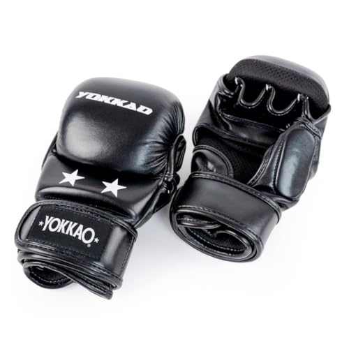 YOKKAO MMA Gloves - Ground Pro and Sparring | Layered Foam Padding | Produced at YOKKAO Factory, Thailand | Grappling, Striking, Ground-and-Pound | S/M-L/XL - color: Black MMA Sparring, size: Small-Medium