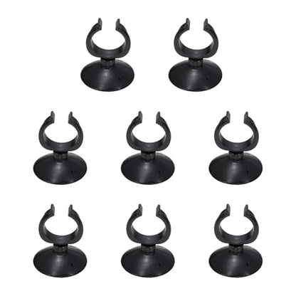 Aquarium Suction Cups, Fish Tank Suction Cups Clips Airline Tube Holders Clamps (Plastic, 8Pcs, Black) for 1.1" Fish Tank Airline Tubing Binding Moss Shrimp Nest, 28x45MM - color: Black, size: 28x45MM