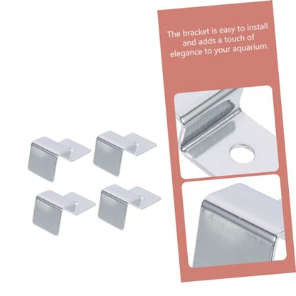 UKCOCO 4pcs Heavy Duty Stainless Steel Aquarium Lid Holders for Fish Tank Durable Bracket Support for Glass Tanks for Open Aquariums and Turtle Habitats