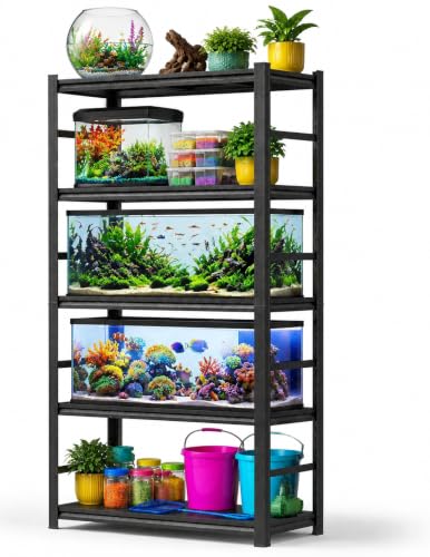 Fish Tank Stand for 20-30 Gallon Aquarium, Heavy Duty Metal Fish Stand with Adjustable Storage Shelf, 5 Tier Aquarium Stand Rack, 3000LBS Capacity Reptile Turtle Tank Stand, 35.4"Wx 15.7"Dx 71.2"H - size: Upgraded 5-Tier,35.4"Wx 15.7"Dx 71.2"H