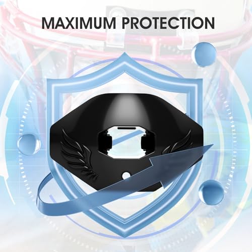 2Pcs Youth Football Mouthguard,Football Mouthpiece with Strap,No Boil. | Soft and Durable, Maximum Breathing Channel, - color: Black