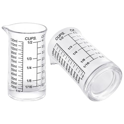 Ackers 4oz Glass Measuring Cup – Shot Glass with Ounce,Ml,Cups Markings for Kitchen & Bar(Pack of 2) - color: Black(Pack of 2)