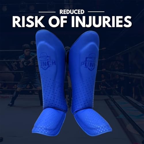 Martial Arts Shin Guards, Leg Protection for MMA, Kickboxing Training Instep Protection, Muay Thai Martial Arts Sparring Training Gear - color: Blue, size: X-Large