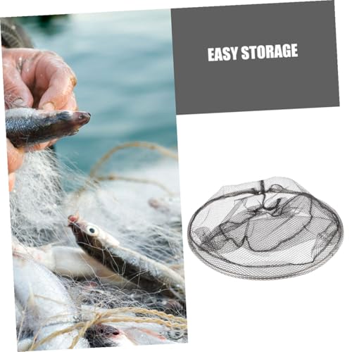 Beaupretty 4pcs Foldable Fishing Net Heads Stainless Steel Landing Net Replacement with Deep Black Mesh 40cm for Freshwater and Saltwater Anglers