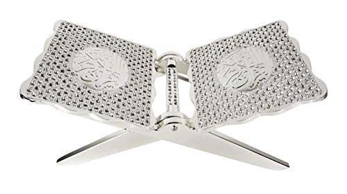 Islamic Muslim Quran Holder/Silver Color Metal with Rhinestone