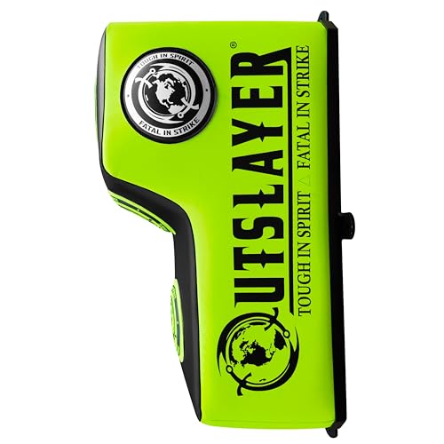 Outslayer Wall Mount Punching Bag - Space-Saving Boxing Training Equipment for Hooks, Uppercuts, Straight Combinations - High Density Foam, Wall Mounted Uppercut Boxing Bag - color: Neon Green
