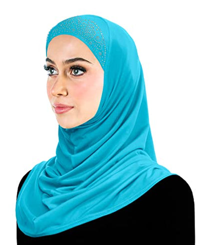Aiyah Amira one piece Hijab Elastane-Spandex Head Scarf for women - color: Turquoise