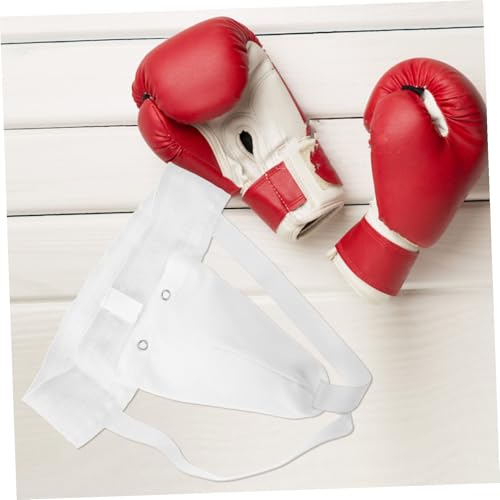 GALPADA Wear-Resistant Breathable Groin Protector Guard for Men Professional Crotch Guard for Boxing Combat Sports and Daily Exercise Comfortable Anti-Friction Design in White