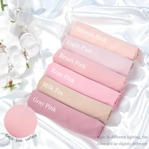 Heavy Not Easily See Through Long Chiffon Hijab Scarf for Women, Amazing Smooth Muslim Head Scarves - color: Blush Pink