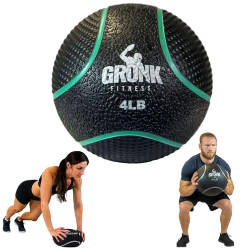 Gronk Fitness Premium Medicine Ball | Non-Slip Weighted Medicine Ball | Great Wall Ball for Full Body Workouts | Perfect for Strength & Conditioning Exercises - size: 4