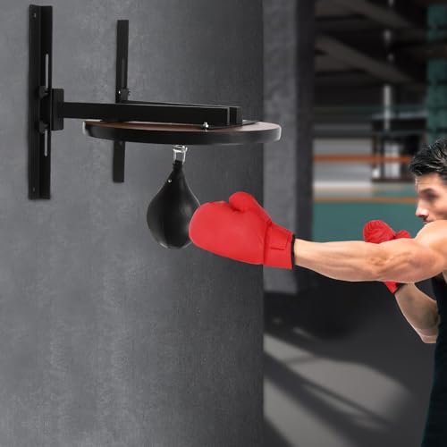 Speed Bag Platform, Adjustable Height Punching Bag Wall Mounted Fitness Training Punching Bag Professional Boxing Reaction Training Kit for Boxing Enthusiasts and Hobby Workouts