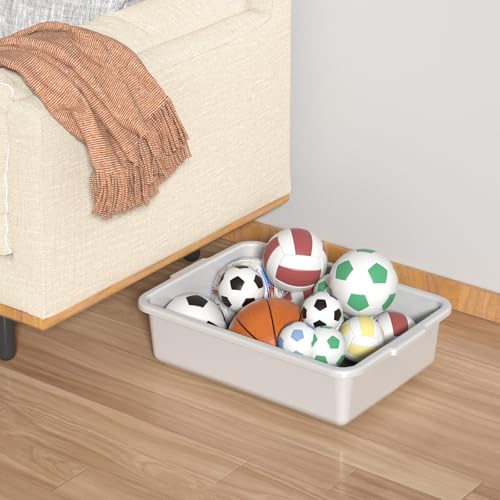 13 L Food Service Bus Tubs, Small Commercial Bus Tub Box, 4-Pack | Light Gray Plastic Wash Basin for Restaurant - size: 13 L