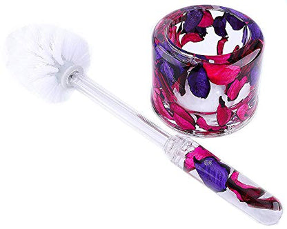 5 Piece Acrylic Liquid 4D Floating Motion Bathroom Vanity Accessory Set Garden Theme Leaf Toothbrush Holder, Tumbler, Soap Dispenser, Soap Dish, Toiletbrush Holder Set - size: 5-piece, style: Leaf