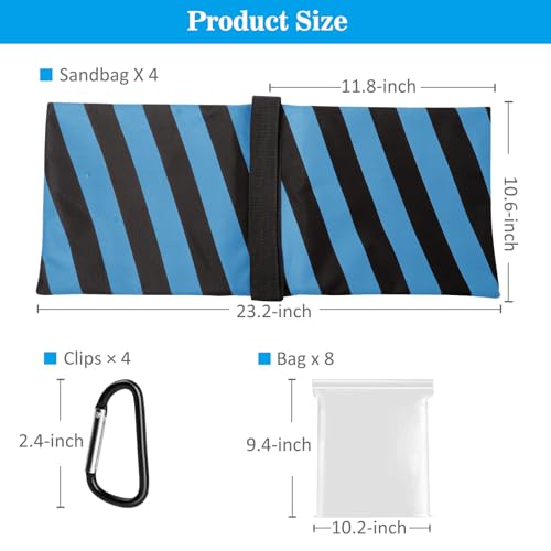 4 Packs Blue Sandbag Weight Bags for Light Photography Video Equipment | Heavy Duty Saddlebags for Backdrop Stand, Photo Tripod, Canopy, Pop up Tent, Umbrella Base, Fishing Chair, Picnic Table - color: Blue