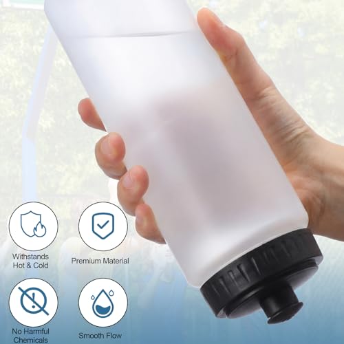 LemonRoad 12 Pack Squeeze Water Bottles Reusable 20 oz Plastic Sports Water Bottle with Pull Top Lid, Bike Cycling Gym Sport, Dishwasher Safe (Clear, Black) - color: Clear, Black