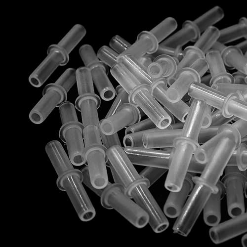 100PCS Aquarium Air Line Connectors, Plastic Valve Fittings, Inline Straight Joints for Fish Tank Pump Tubing - size: Straight