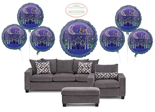 48 Packs Eid Balloons Set Moon & Star Mylar Foil Balloons, Helium-Ready, Islamic Wall Decoration, Ramadan Gift, Eid Mubarak Party Decor for Eid al-Fitr Celebrations - style: 48 Balloons